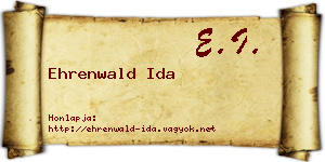 Ehrenwald Ida névjegykártya